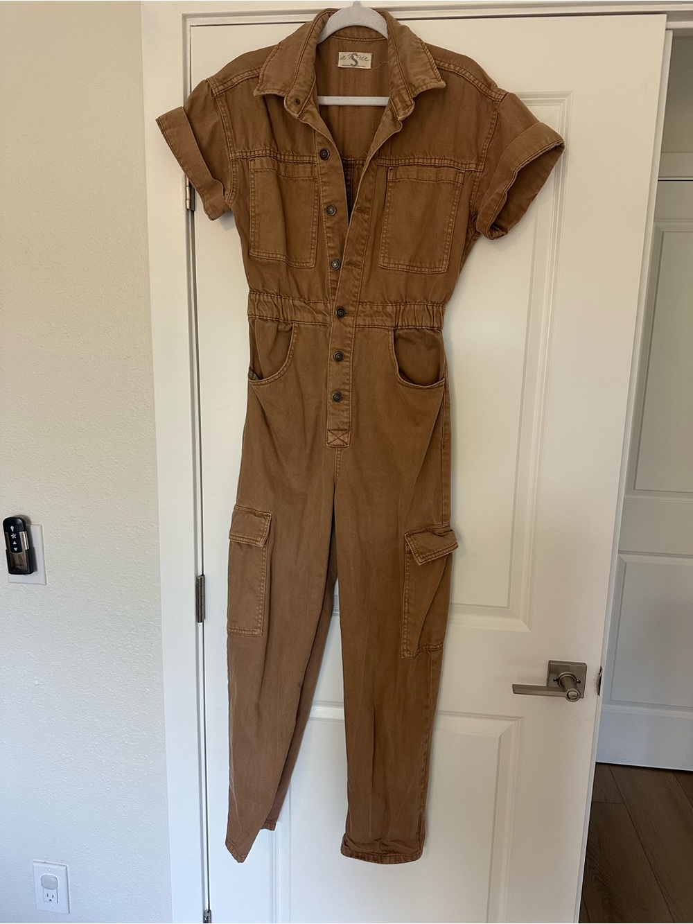 Free people brown utility jumpsuit S